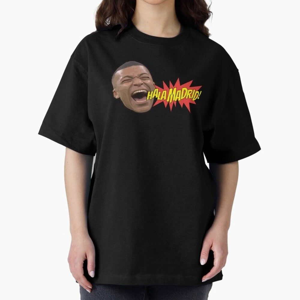 Real Madrid - Kylian Mbapp¨¦ Hala Madrid Oversized T-Shirt Bring a Vintage Feel to FIFA World Cup 2026 USA Canada Mexico for Fans of CR7 and Germany, Bringing Game Day Rituals, Football Legends, Country Pride and the Road to the Final; Created for