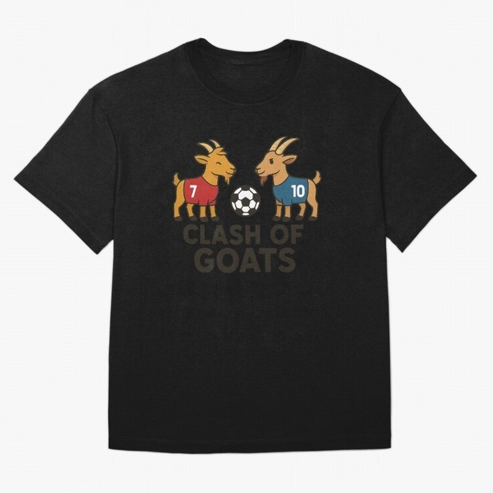 Clash of GOATs ¨C Funny Ronaldo vs Messi Inspired Football T-Shirt Design Oversized T-Shirt Back Your Heroes with FIFA World Cup 2026 USA Canada Mexico Built around Messi, Argentina Energy, Tournament Hype, Historic Matchups, Family Viewing Parties