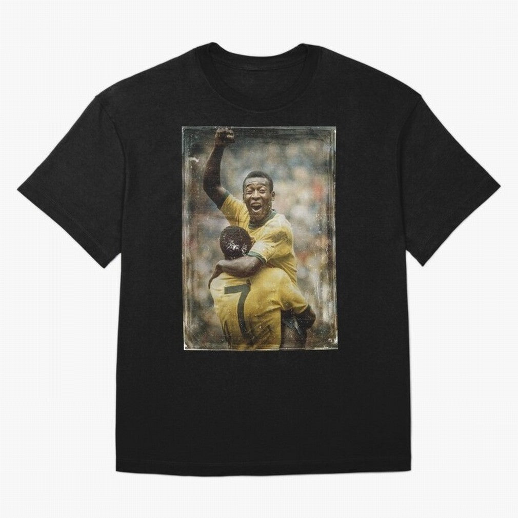 Pele Celebration Vintage Oversized T-Shirt Upgrade Match Day Hype around FIFA World Cup 2026 USA Canada Mexico, Messi, CR7 and Mbappe, Spain, Stadium Memories, Football Loyalty, International Chants and Championship Tradition; Made for Die Hard