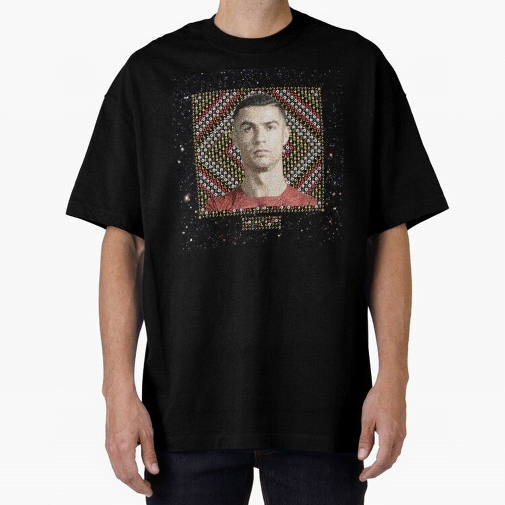CR7 Emojified ¨C Ronaldo-Inspired Grid Tribute | Visual Power in Emoji Form | Football Legend Art Series Oversized T-Shirt Honor Champions and Dreams in FIFA World Cup 2026 USA Canada Mexico for Fans of Neymar and Netherlands, Bringing Worldwide