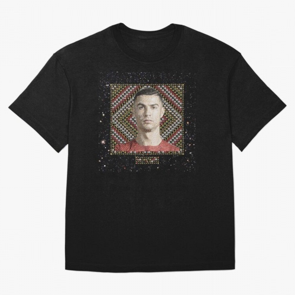CR7 Emojified ¨C Ronaldo-Inspired Grid Tribute | Visual Power in Emoji Form | Football Legend Art Series Oversized T-Shirt Honor Champions and Dreams in FIFA World Cup 2026 USA Canada Mexico for Fans of Neymar and Netherlands, Bringing Worldwide