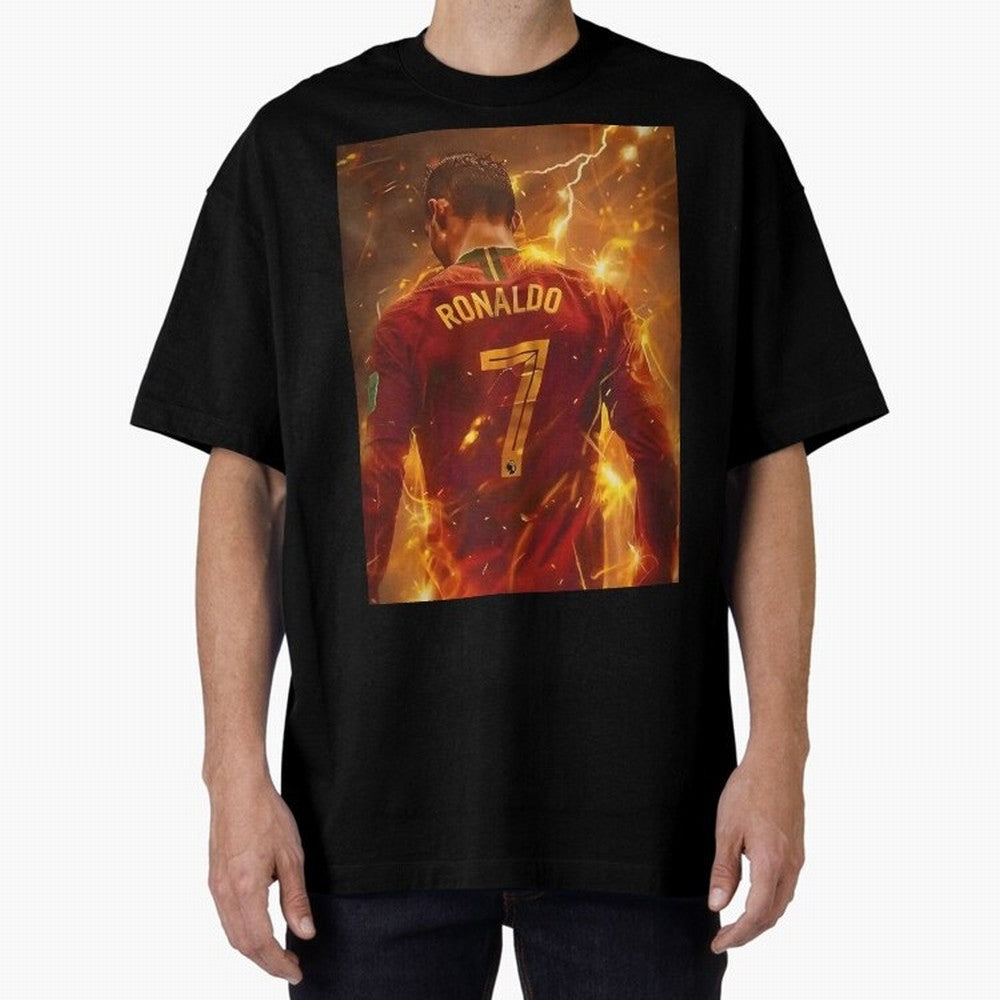 CR7 Christiano Ronaldo Oversized T-Shirt Step into Match Day Hype around FIFA World Cup 2026 Group Stage, Messi, CR7 and Mbappe, England, France and Netherlands, Stadium Memories, Football Loyalty, International Chants and Championship Tradition;