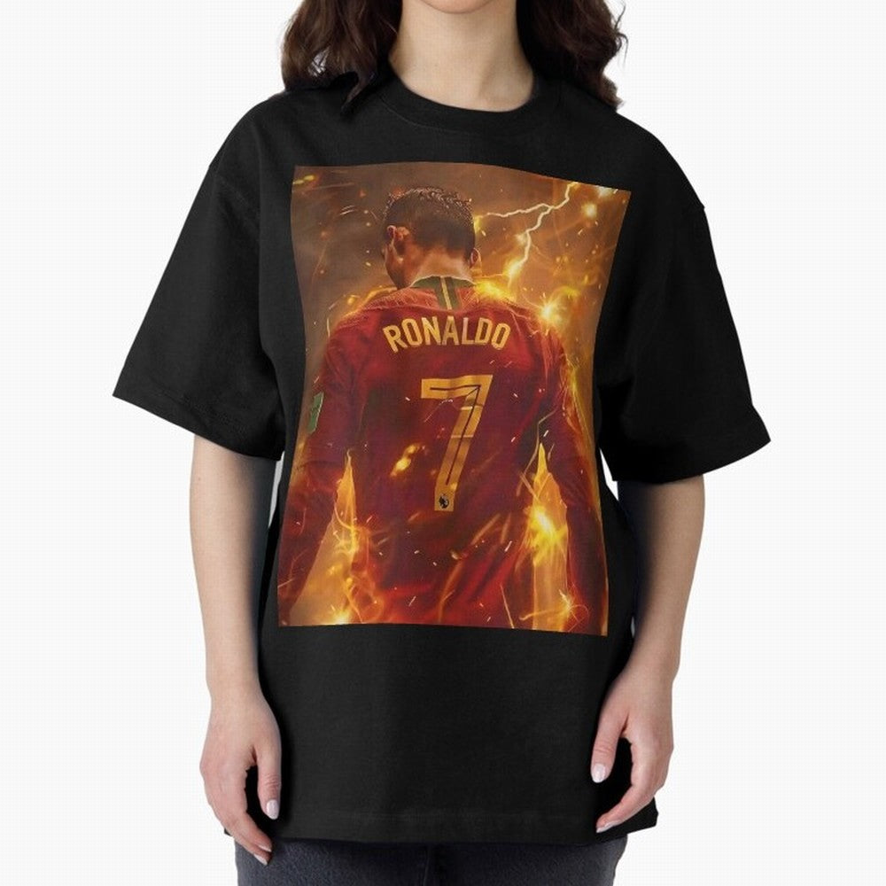 CR7 Christiano Ronaldo Oversized T-Shirt Step into Match Day Hype around FIFA World Cup 2026 Group Stage, Messi, CR7 and Mbappe, England, France and Netherlands, Stadium Memories, Football Loyalty, International Chants and Championship Tradition;