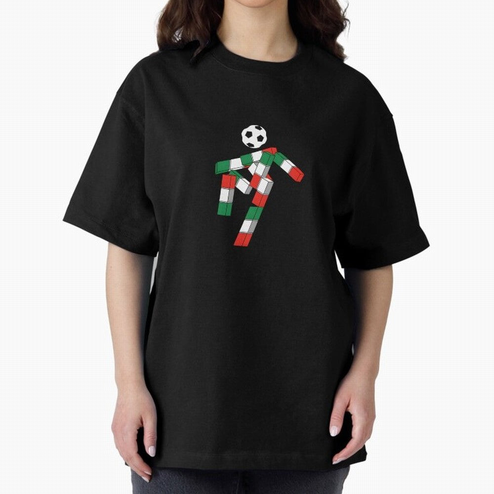 Ciao - World Cup 90' Mascote Logo Oversized T-Shirt Show Your Stadium Side during Global Football Passion for FIFA World Cup 2026 USA Canada Mexico, Driven by Mbappe and Neymar, Argentina and Brazil, Soccer Culture, Superstar Moments, National Team