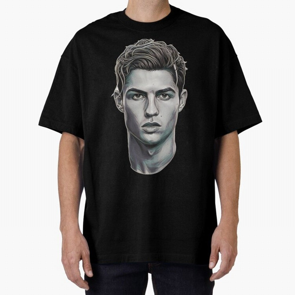 Ronaldo drawing 2008 Oversized T-Shirt Celebrate Rivalries and Pride in FIFA World Cup 2026 Spirit, Inspired by England and Germany, Messi, CR7 and Mbappe, Champion Mindset, Group Stage Buzz, Knockout Tension and Passionate Fan Culture; Perfect for