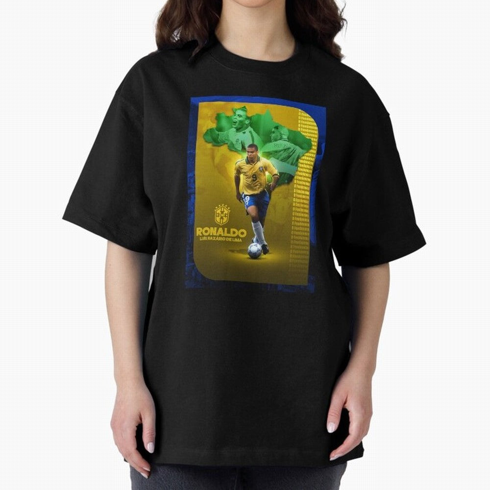 Ronaldo Lu¨ªs Naz¨¢rio de Lima O Fen?meno Brazil Football Legend Oversized T-Shirt Represent Fans Who Live for the FIFA World Cup 2026 USA Canada Mexico Journey through Messi, CR7 and Mbappe Highlights, Portugal, Spain and Germany Pride, Retro