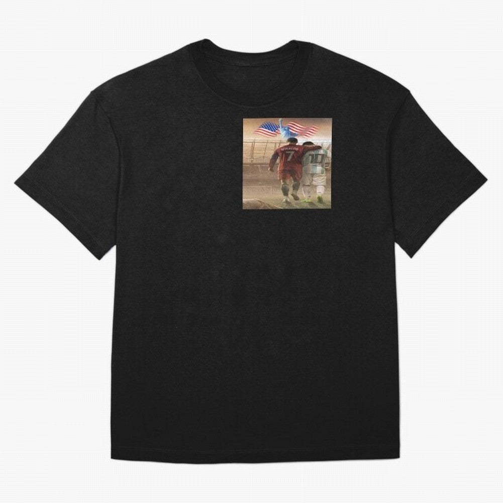 Ronaldo & messi 7_10 football USA sports top quality redbubble Oversized T-Shirt Follow Every Goal of Match Day Hype around FIFA World Cup 2026 USA Canada Mexico, Mbappe, Portugal, Match Day Excitement, Supporter Culture, Golden Goals and Global