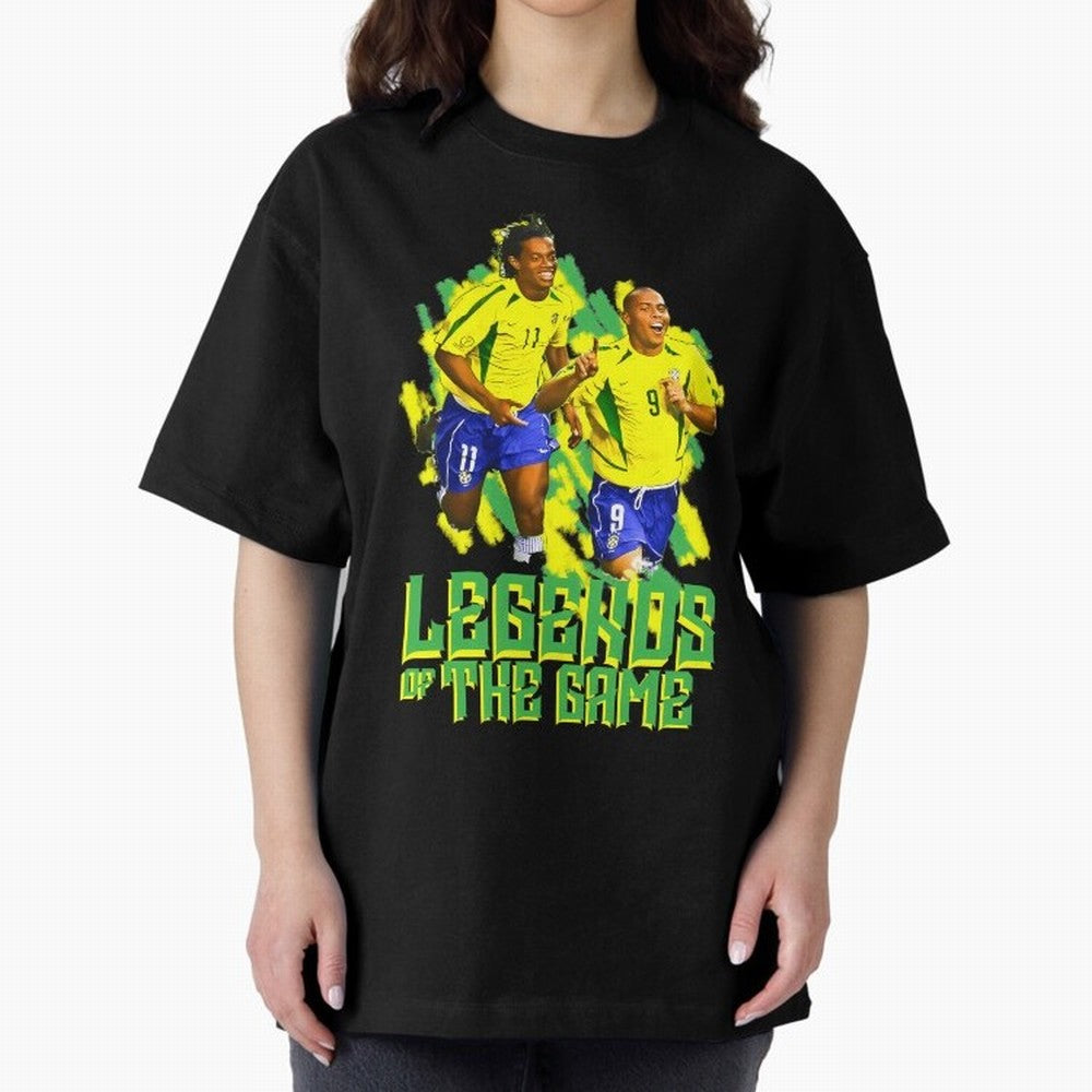 Ronaldinho and ronaldo brazil football print Oversized T-Shirt Spotlight FIFA World Cup 2026 Group Stage with Haaland, Netherlands Energy, Retro Football Energy, Iconic Rivalries, Trophy Chase Drama and Stadium Atmosphere; Built for Supporters