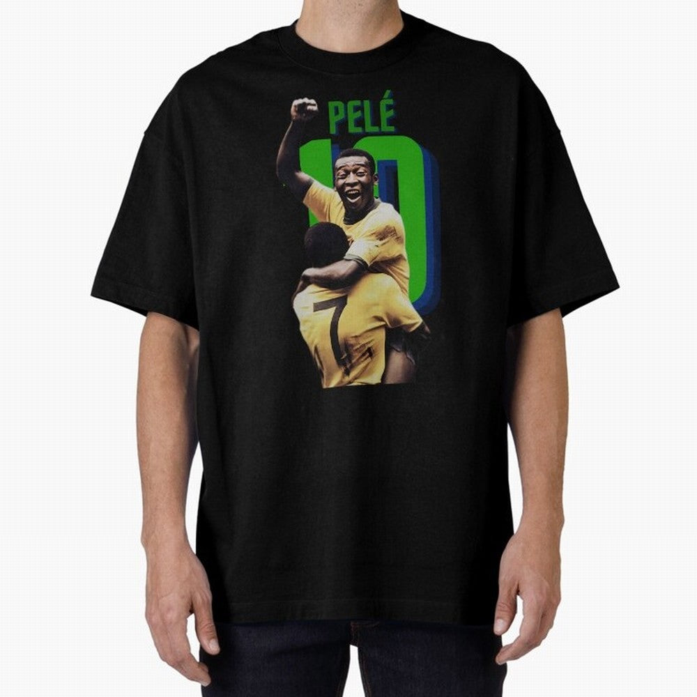 Pele 10 Oversized T-Shirt Bring a Vintage Feel to Global Football Passion for FIFA World Cup 2026, Highlighting Haaland, Spain, Game Day Rituals, Football Legends, Country Pride and the Road to the Final; Created for Match Day Parties, Soccer