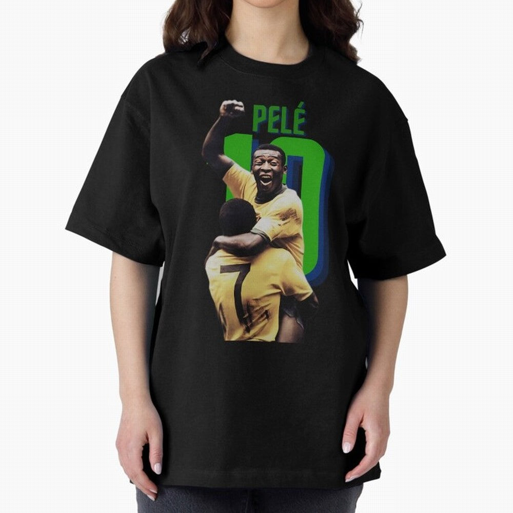 Pele 10 Oversized T-Shirt Bring a Vintage Feel to Global Football Passion for FIFA World Cup 2026, Highlighting Haaland, Spain, Game Day Rituals, Football Legends, Country Pride and the Road to the Final; Created for Match Day Parties, Soccer