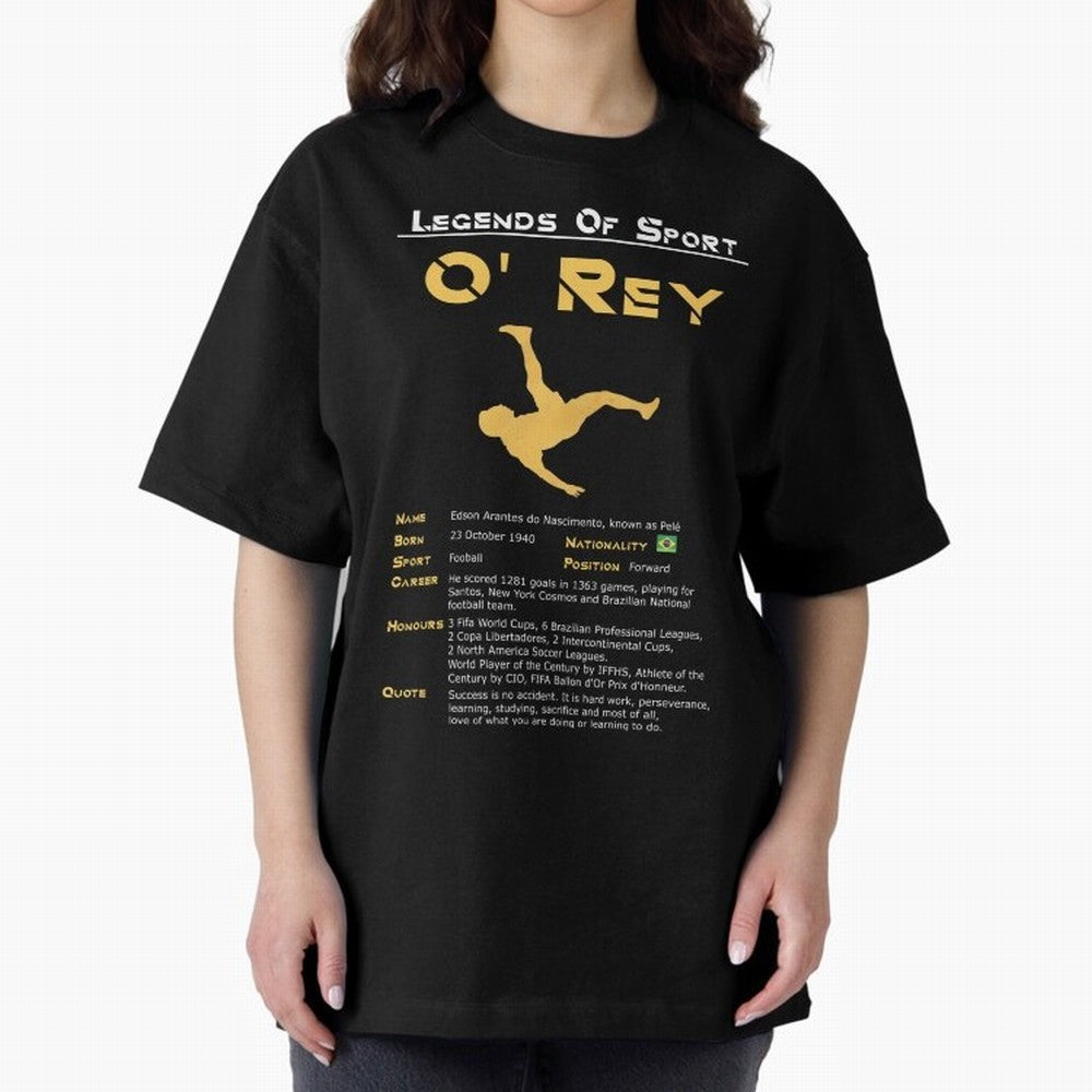 Legends of Sport Pele Pel¨¦ Oversized T-Shirt Mark the FIFA World Cup 2026 USA Canada Mexico Journey through Mbappe Highlights, Portugal Pride, Stadium Chants, National Pride, Trophy Dreams and Unforgettable Football Memories; Ideal for Football