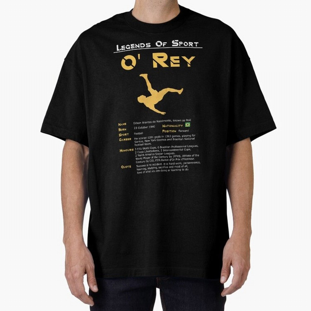 Legends of Sport Pele Pel¨¦ Oversized T-Shirt Mark the FIFA World Cup 2026 USA Canada Mexico Journey through Mbappe Highlights, Portugal Pride, Stadium Chants, National Pride, Trophy Dreams and Unforgettable Football Memories; Ideal for Football