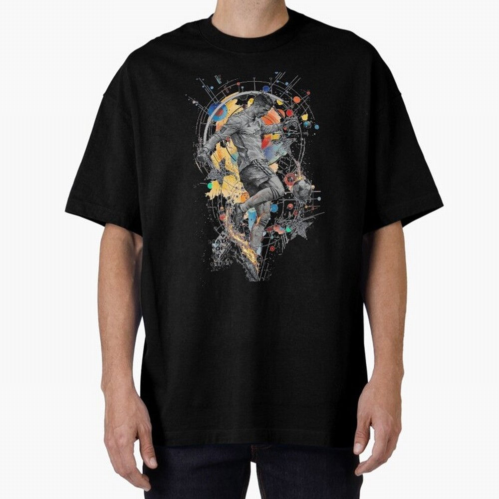 Cosmic Ronaldo Made of Star Stuff Artwork For Football Fans Gift For Soccer Enthusiasts Oversized T-Shirt Celebrate National Team Dreams in the FIFA World Cup 2026 Journey through CR7 Highlights, Germany Pride, Supporter Pride, Iconic Celebrations,