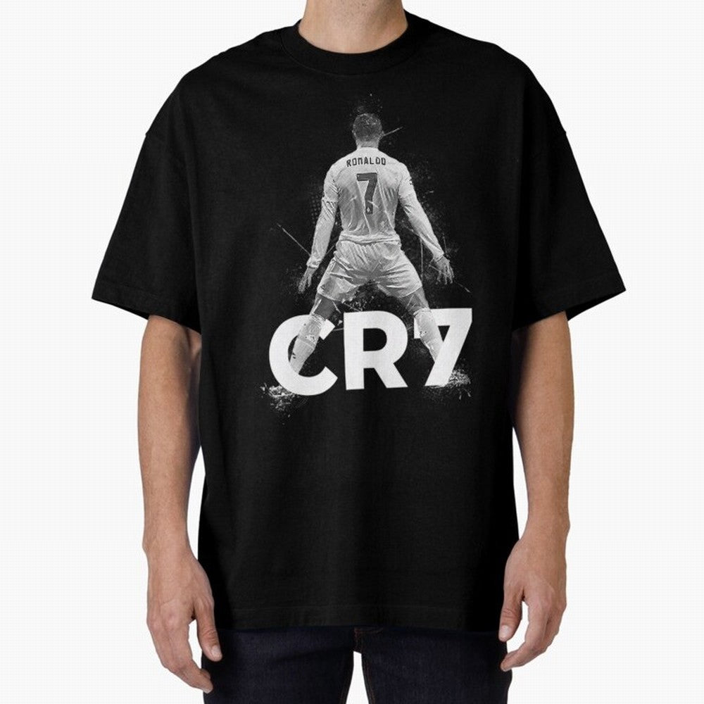 CR7 Ronaldo Celebration Artwork For Football Fans Gift For Soccer Enthusiasts Oversized T-Shirt Feel the Trophy Chase of FIFA World Cup 2026 Group Stage for Fans of Haaland and Mbappe and Brazil, Bringing Stadium Memories, Football Loyalty,