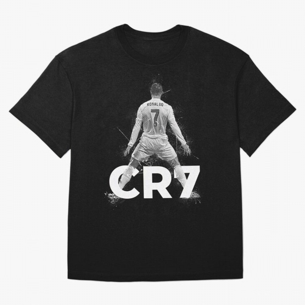 CR7 Ronaldo Celebration Artwork For Football Fans Gift For Soccer Enthusiasts Oversized T-Shirt Feel the Trophy Chase of FIFA World Cup 2026 Group Stage for Fans of Haaland and Mbappe and Brazil, Bringing Stadium Memories, Football Loyalty,