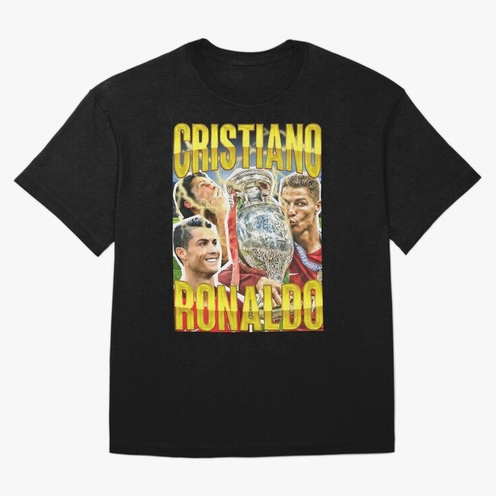 Ronaldo Siuuu Celebration Silhouette Design For Football Fans, Gift For Soccer Enthusiasts Oversized T-Shirt Feel the Roar of Match Day Hype around FIFA World Cup 2026 USA Canada Mexico, Cristiano Ronaldo, Haaland and CR7, Germany, Football