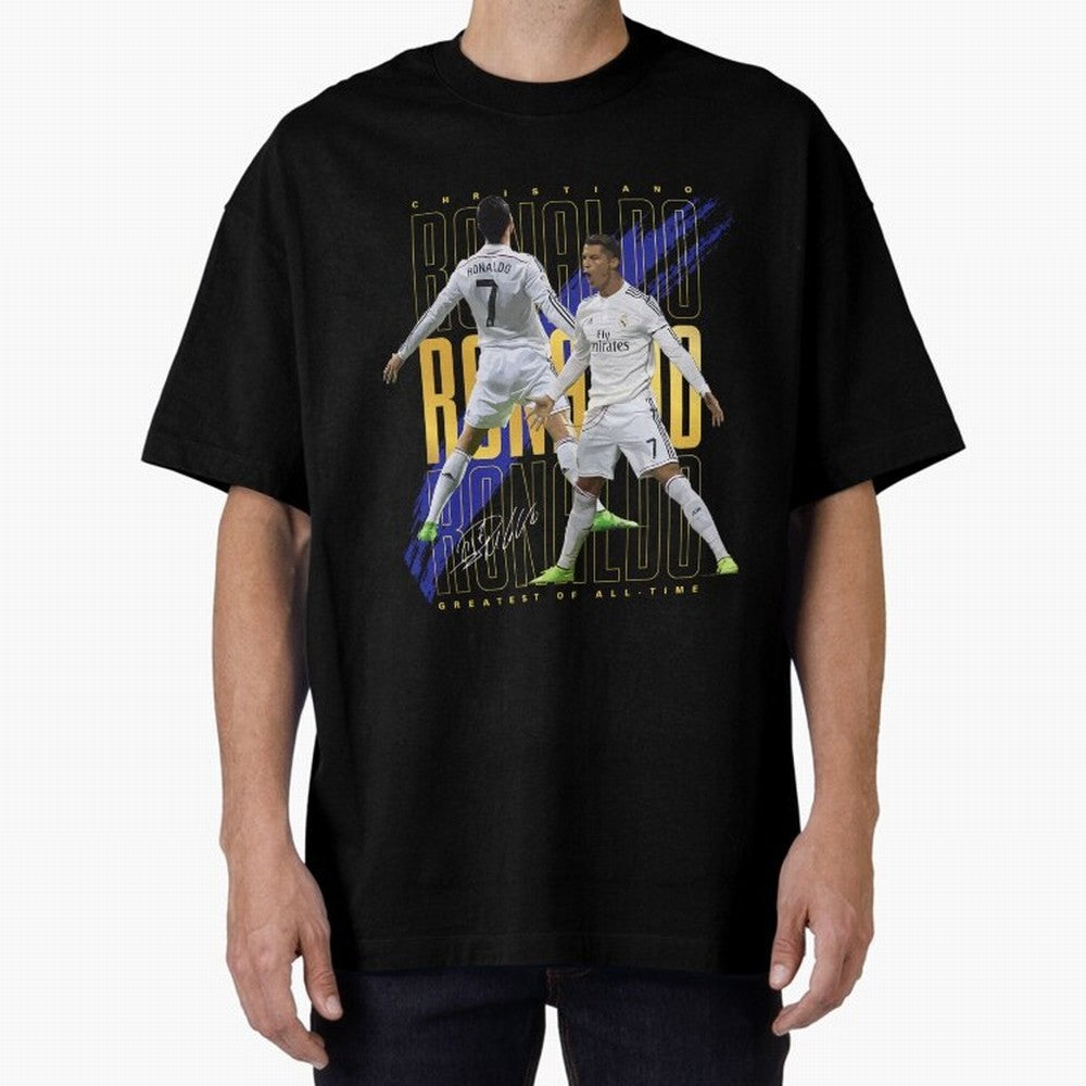Ronaldo Soccer Legend Design For Football Fans Gift For Sports Enthusiasts Oversized T-Shirt Refresh FIFA World Cup 2026 Group Stage Featuring CR7 and Messi, France Energy, Classic Soccer Heritage, Championship Pressure, Fan Loyalty and