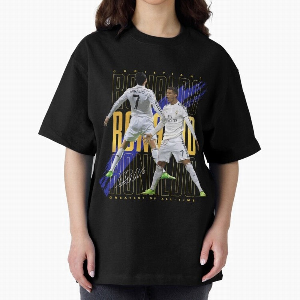 Ronaldo Soccer Legend Design For Football Fans Gift For Sports Enthusiasts Oversized T-Shirt Refresh FIFA World Cup 2026 Group Stage Featuring CR7 and Messi, France Energy, Classic Soccer Heritage, Championship Pressure, Fan Loyalty and