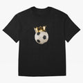 Soccer Ball with Kings Crown, Sticker Illustration Oversized T-Shirt Share FIFA World Cup 2026 USA Canada Mexico Filled with Haaland and Mbappe, Argentina and Brazil Energy, Football Festival Excitement, Trophy Ambitions, Country Rivalries and Star