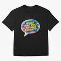A photograph of a vibrant, oversized speech bubble Oversized T-Shirt Upgrade the FIFA World Cup 2026 Group Stage Journey through CR7 and Messi Highlights, Portugal, Spain and Germany Pride, Stadium Chants, National Pride, Trophy Dreams and