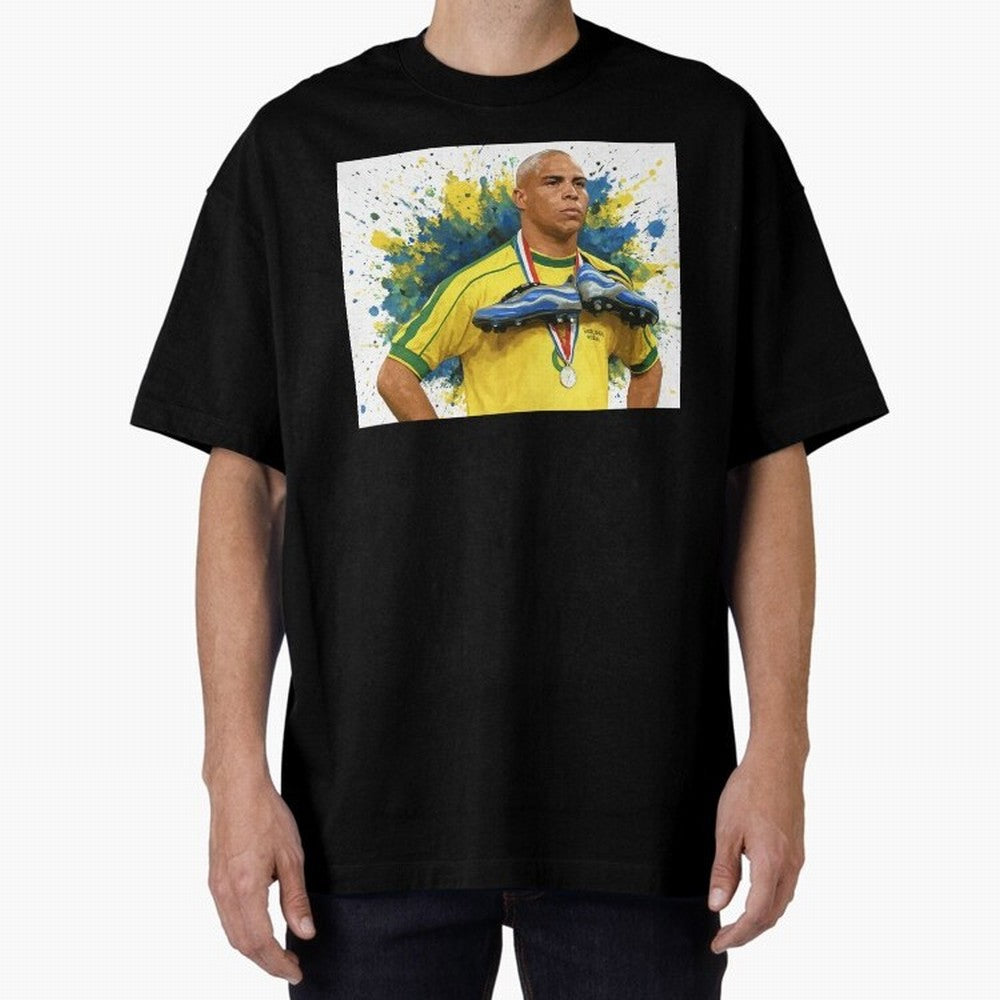 Ronaldo, O Fen?meno Oversized T-Shirt Celebrate Soccer Greatness during Global Football Passion for FIFA World Cup 2026, Centered on Neymar, Argentina, Fan Favorite Moments, National Team Passion, Big Match Drama and Soccer History; Made for