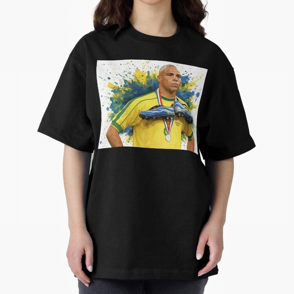 Ronaldo, O Fen?meno Oversized T-Shirt Celebrate Soccer Greatness during Global Football Passion for FIFA World Cup 2026, Centered on Neymar, Argentina, Fan Favorite Moments, National Team Passion, Big Match Drama and Soccer History; Made for