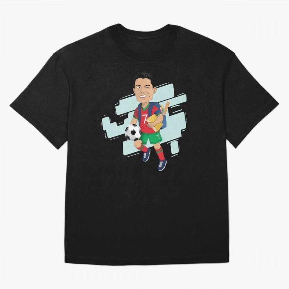 BACK TO SCHOOL - CARICATURE - CHRISTIANO - RONALDO Oversized T-Shirt Join Supporters Worldwide for FIFA World Cup 2026 Driven by CR7 and Messi, Argentina, France and Brazil Energy, Classic Soccer Heritage, Championship Pressure, Fan Loyalty and