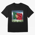 Portugal Flag 3D Football Design ¨C Supporters Portugal Oversized T-Shirt Step into Global Football Passion for FIFA World Cup 2026 Group Stage, Built around Messi, CR7 and Mbappe, Brazil, Portugal and Argentina, Sports Nostalgia, International