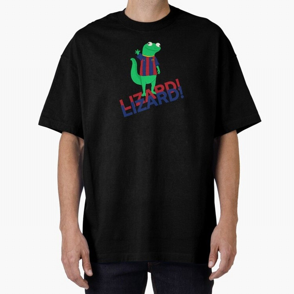 Viral lizard meme fcbarcelona Oversized T-Shirt Honor Global Football Passion for FIFA World Cup 2026, Filled with Cristiano Ronaldo, Haaland and CR7, Argentina, France and Brazil, Tournament Hype, Historic Matchups, Family Viewing Parties and