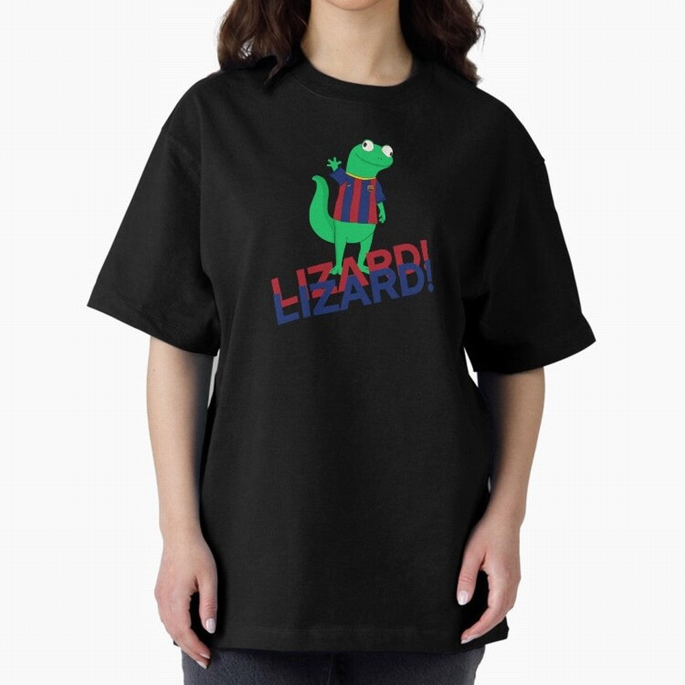 Viral lizard meme fcbarcelona Oversized T-Shirt Honor Global Football Passion for FIFA World Cup 2026, Filled with Cristiano Ronaldo, Haaland and CR7, Argentina, France and Brazil, Tournament Hype, Historic Matchups, Family Viewing Parties and