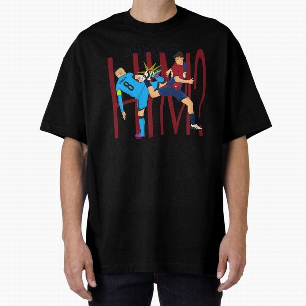Iniesta and pedri the past and present Oversized T-Shirt Feel FIFA World Cup 2026 Made for Messi, Neymar and Mbappe, England and Germany Energy, Fan Favorite Moments, National Team Passion, Big Match Drama and Soccer History; Ideal for Passionate