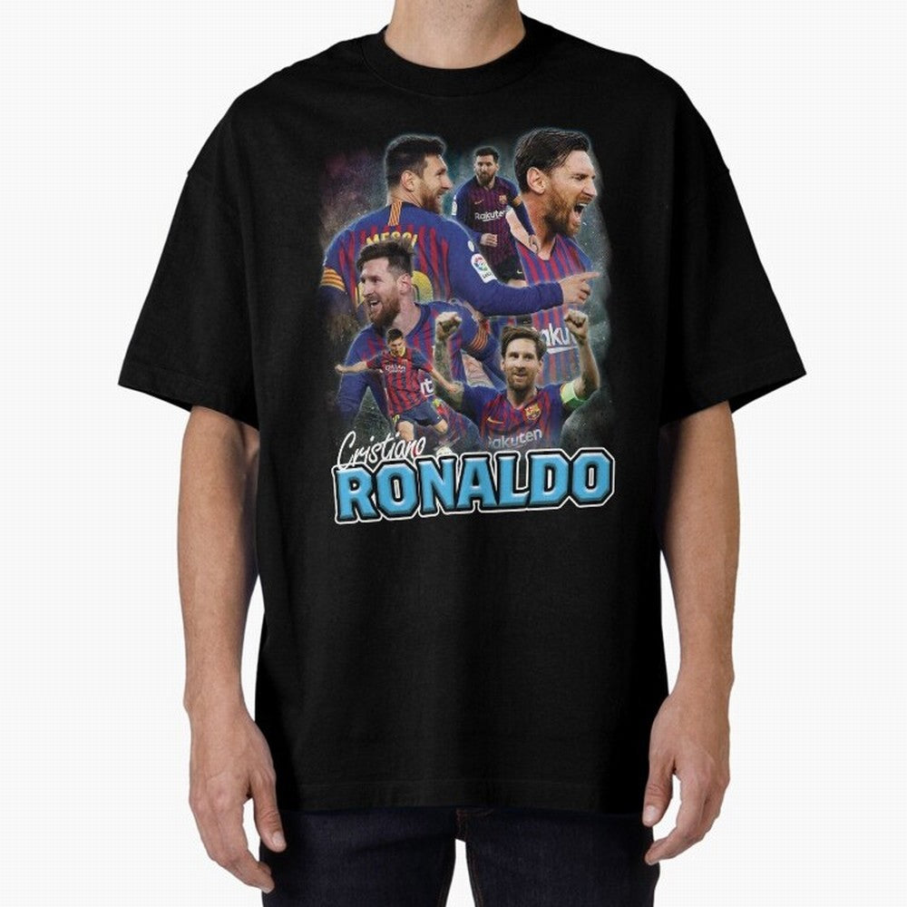 Ronaldo / Messi Pardoy Shirt Oversized T-Shirt Relive the Noise and Pride of Global Football Passion for FIFA World Cup 2026 USA Canada Mexico, Filled with CR7, Brazil, Portugal and Argentina, Stadium Chants, National Pride, Trophy Dreams and