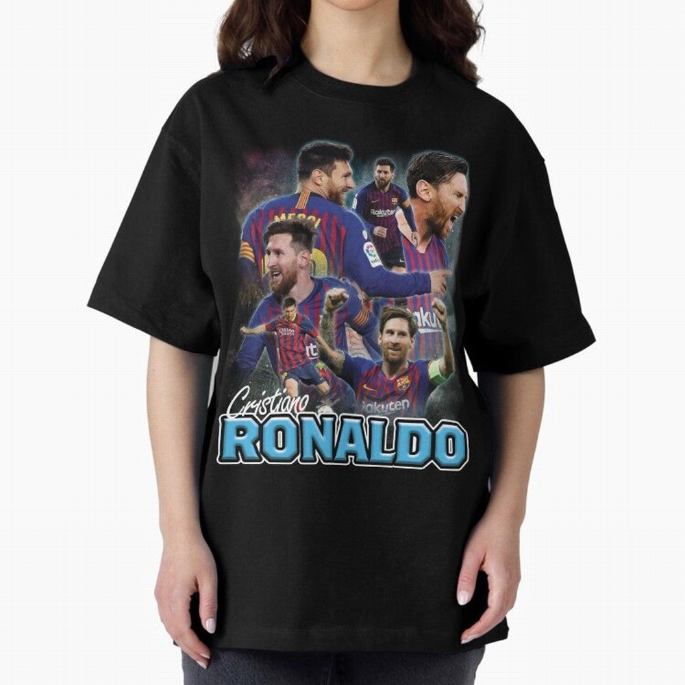 Ronaldo / Messi Pardoy Shirt Oversized T-Shirt Relive the Noise and Pride of Global Football Passion for FIFA World Cup 2026 USA Canada Mexico, Filled with CR7, Brazil, Portugal and Argentina, Stadium Chants, National Pride, Trophy Dreams and
