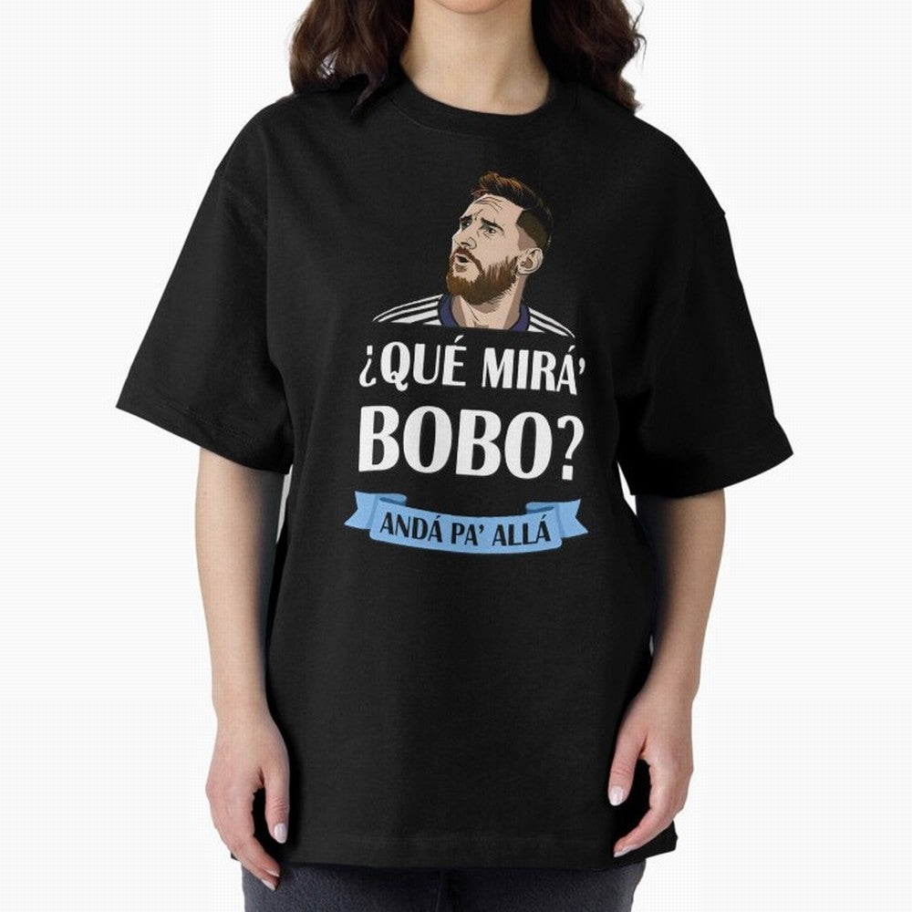 Lionel messi Que mira bobo Oversized T-Shirt Bring Global Tournament Vibes to Match Day Hype around FIFA World Cup 2026 Group Stage, Cristiano Ronaldo, Haaland and CR7, Argentina, France and Brazil, Football Passion, Legendary Performances,
