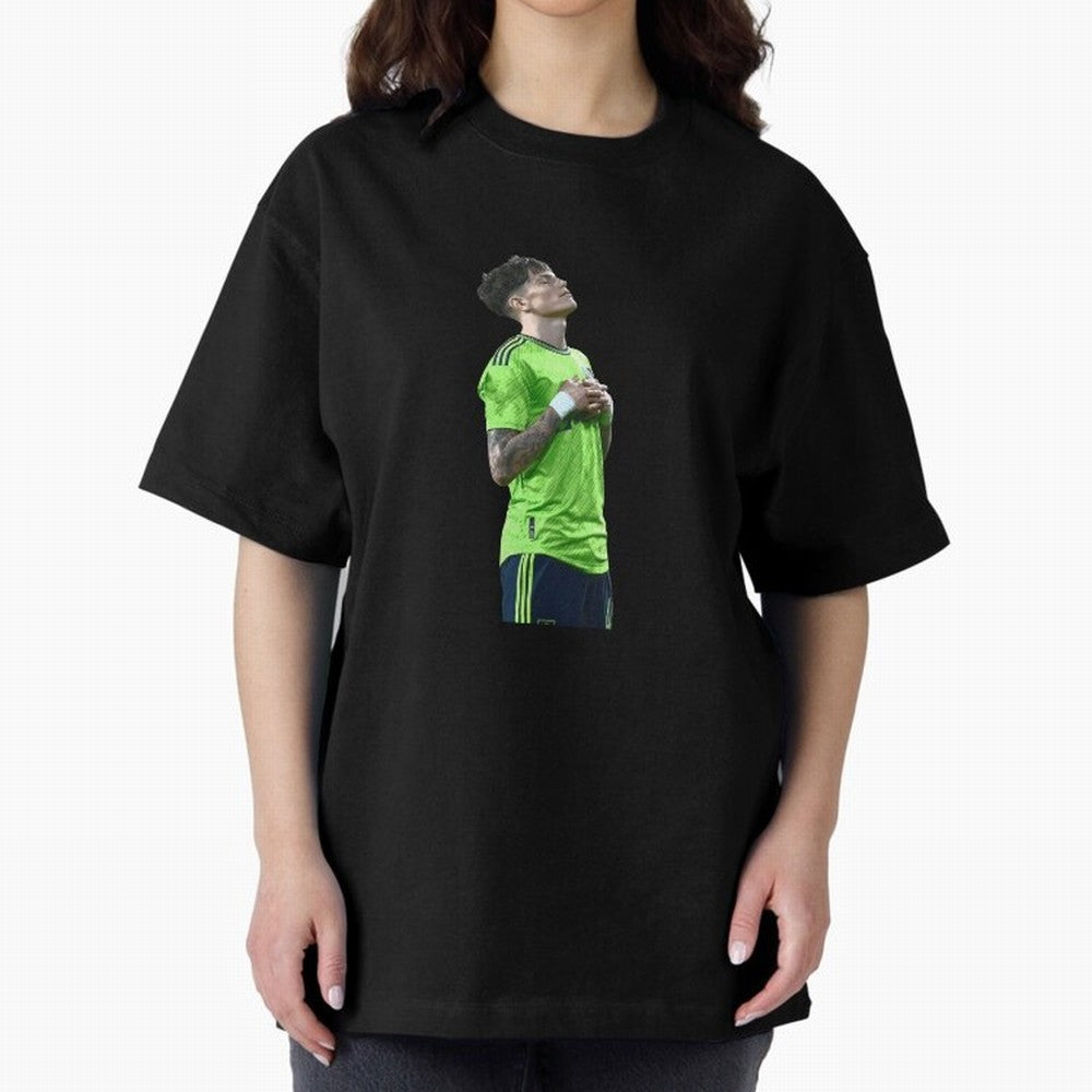 Alejandro Garnacho Oversized T-Shirt Spotlight Global Football Passion for FIFA World Cup 2026 USA Canada Mexico, Celebrating CR7, Argentina, France and Brazil, Football History, Final Match Energy, Crowd Noise and Once in a Lifetime Moments;