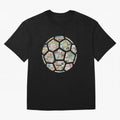 Philately Soccer Ball Oversized T-Shirt Enjoy the Biggest Football Party of Global Football Passion for FIFA World Cup 2026 Group Stage, Celebrating CR7 and Messi, Argentina, France and Brazil, Classic Soccer Heritage, Championship Pressure, Fan