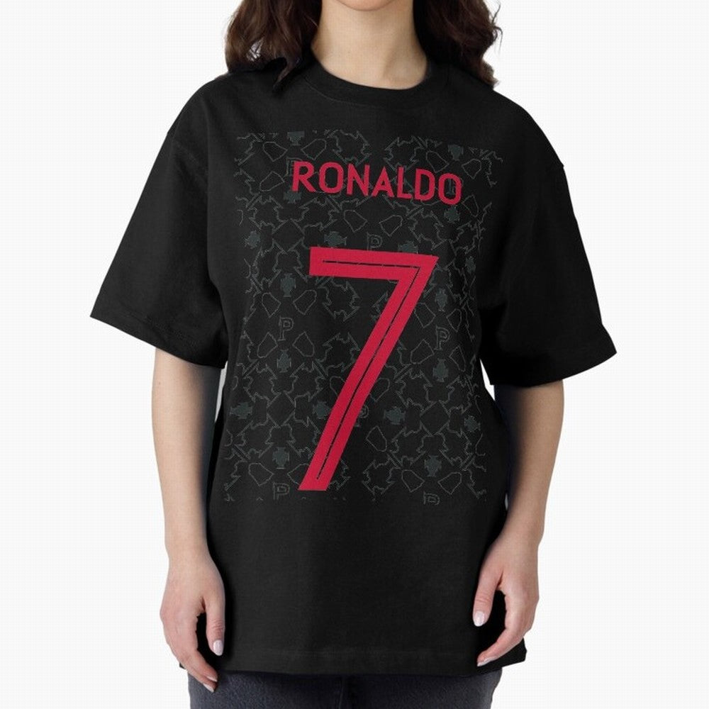 Christiano Ronaldo Portugal Away Jersey 2020 Oversized T-Shirt Celebrate the Biggest Stage of FIFA World Cup 2026 Spirit, Driven by Argentina and Brazil, Neymar, Haaland and Cristiano Ronaldo, Goal Celebration Energy, Supporter Heritage, Football