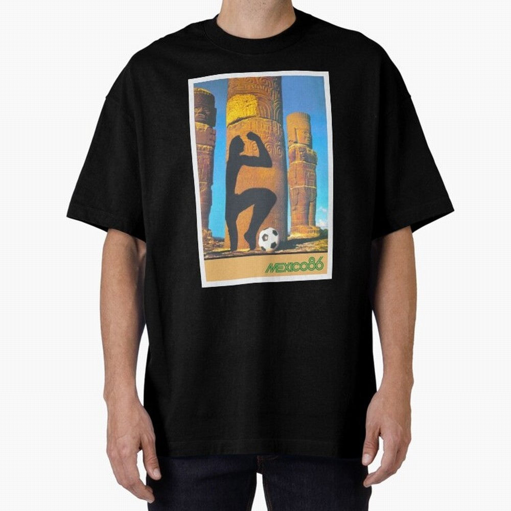 Mexico 86 Oversized T-Shirt Celebrate Golden Goal Energy in Global Football Passion for FIFA World Cup 2026, Highlighting Mbappe, Spain and Netherlands, Retro Football Energy, Iconic Rivalries, Trophy Chase Drama and Stadium Atmosphere; Perfect for