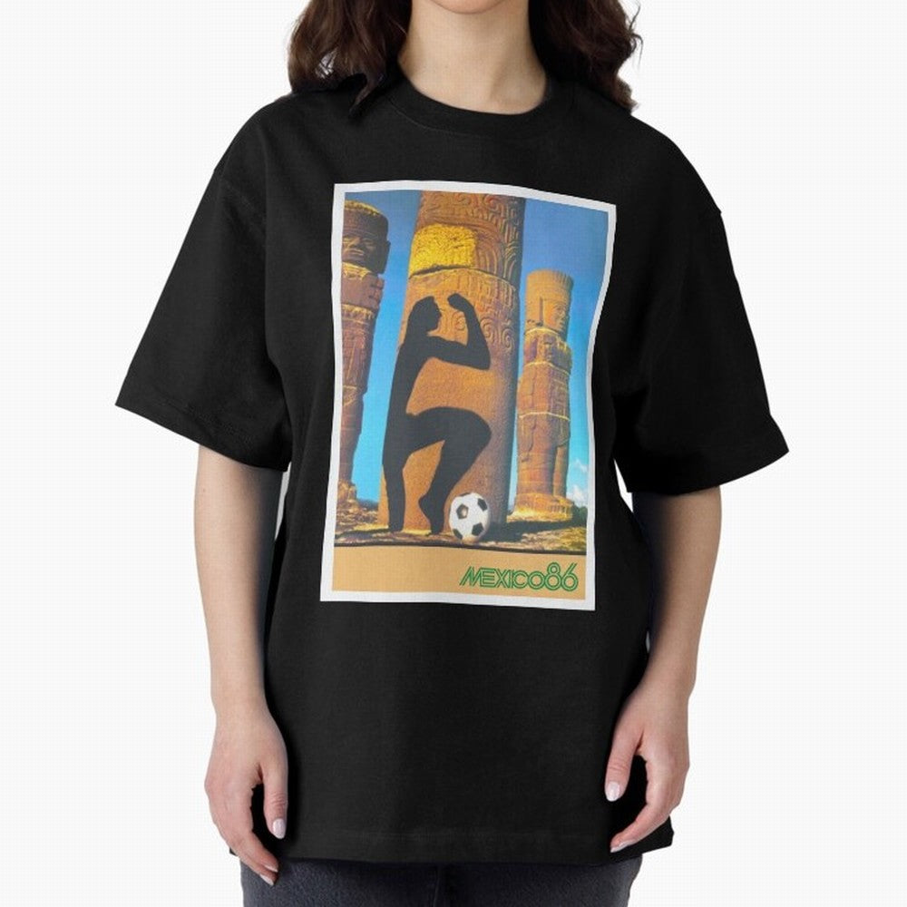 Mexico 86 Oversized T-Shirt Celebrate Golden Goal Energy in Global Football Passion for FIFA World Cup 2026, Highlighting Mbappe, Spain and Netherlands, Retro Football Energy, Iconic Rivalries, Trophy Chase Drama and Stadium Atmosphere; Perfect for