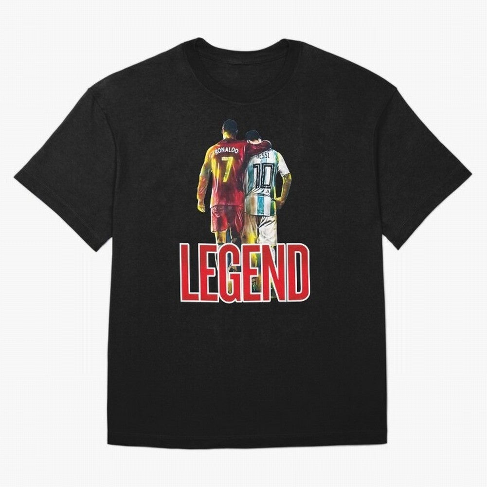 LEGEND MESSI & RONALDO POSTER Oversized T-Shirt Celebrate Unforgettable Nights in FIFA World Cup 2026 Group Stage Spirit, Highlighting Argentina, Messi and Cristiano Ronaldo, Global Supporter Spirit, Legendary Goals, National Colors and Tournament