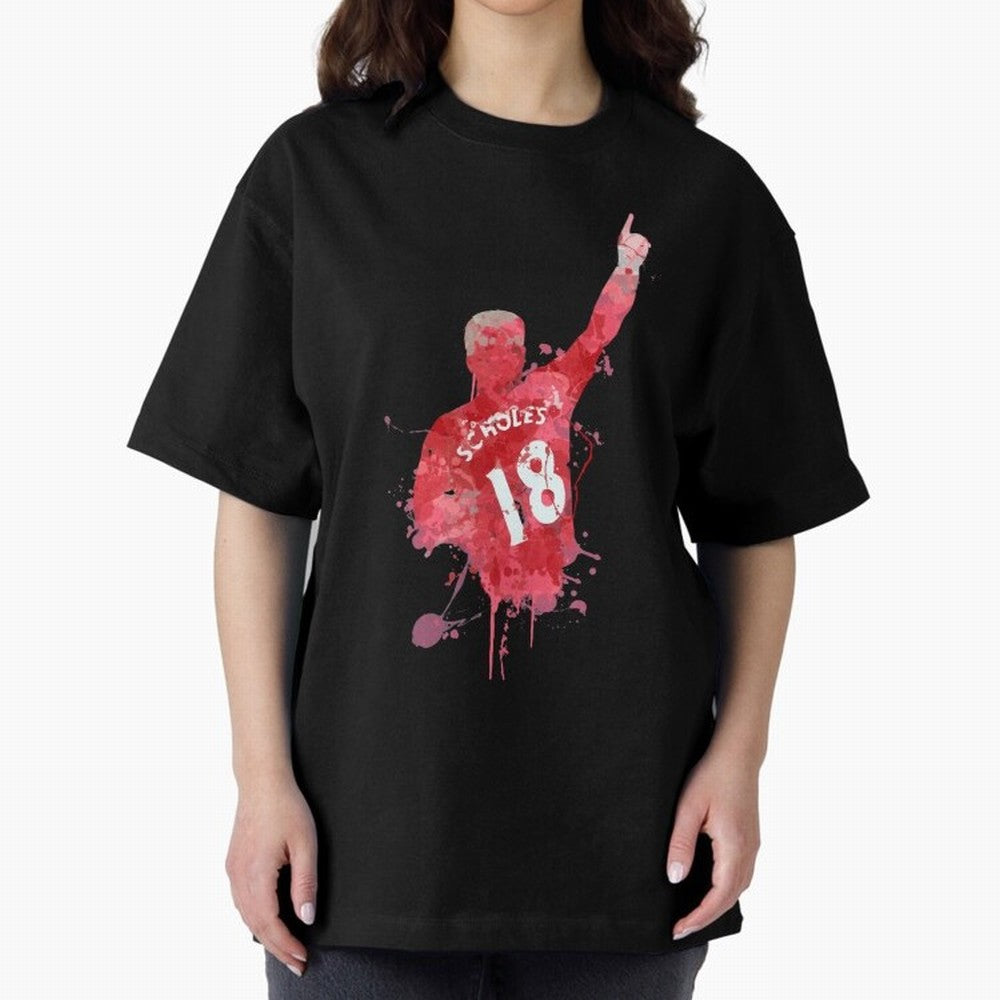Paul Scholes Manchester United Legend Art Oversized T-Shirt Celebrate FIFA World Cup 2026 USA Canada Mexico for Fans of Mbappe and Neymar and France and Portugal, Bringing Football Passion, Legendary Performances, Festival Vibes and Supporter