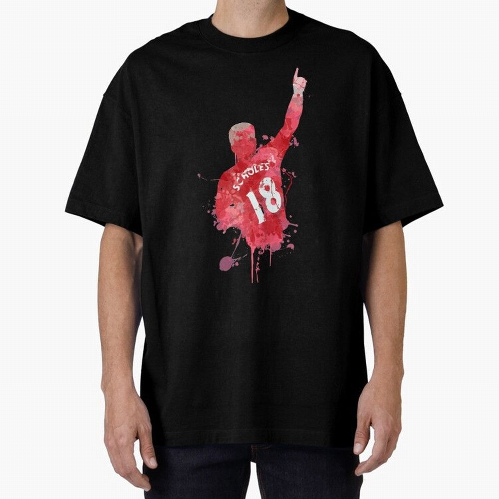 Paul Scholes Manchester United Legend Art Oversized T-Shirt Celebrate FIFA World Cup 2026 USA Canada Mexico for Fans of Mbappe and Neymar and France and Portugal, Bringing Football Passion, Legendary Performances, Festival Vibes and Supporter