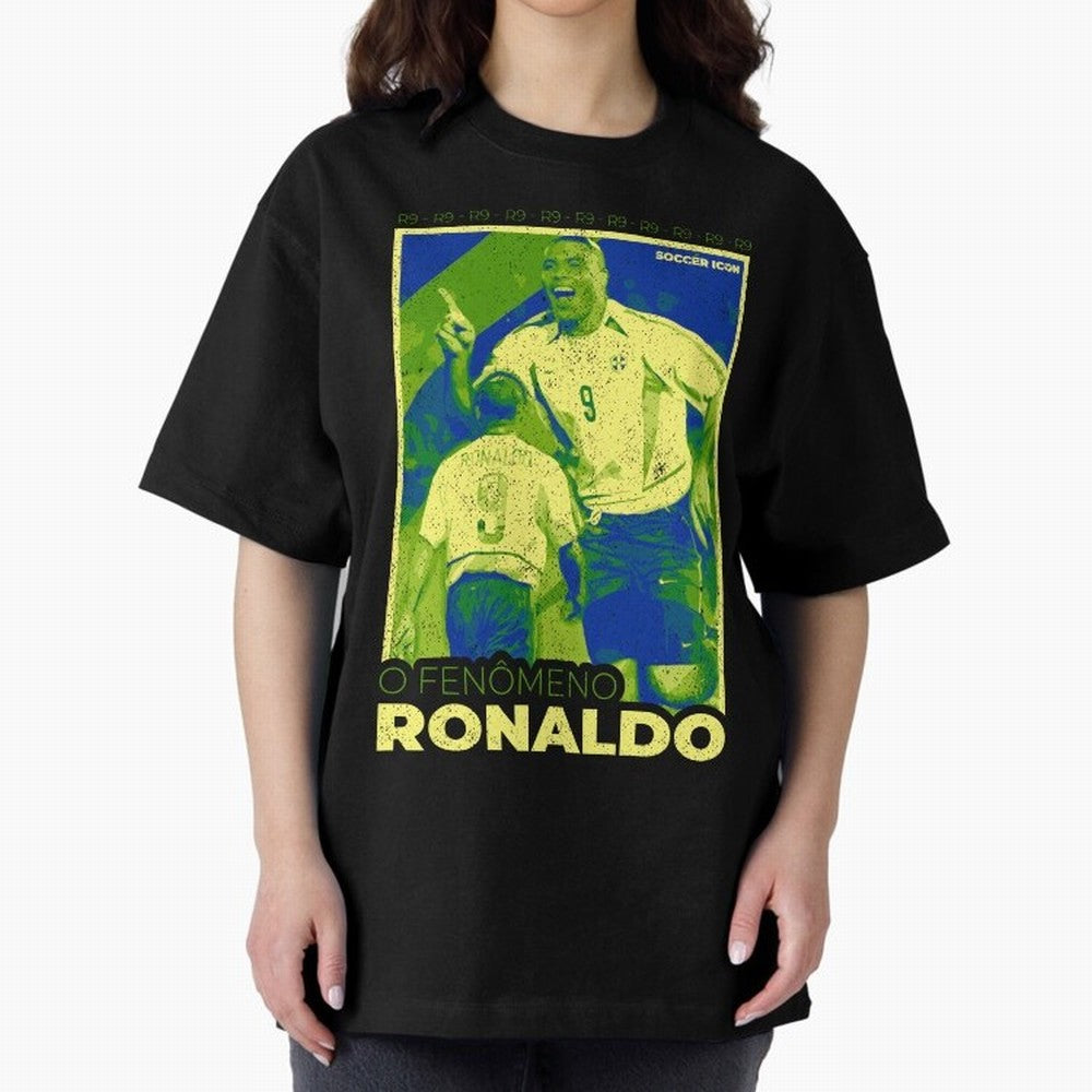 Ronaldo - Street Art - Soccer Icons Oversized T-Shirt Bring Home FIFA World Cup 2026 Group Stage for Fans of Messi and Brazil, Bringing Game Day Rituals, Football Legends, Country Pride and the Road to the Final; Built for Supporters Chasing Trophy