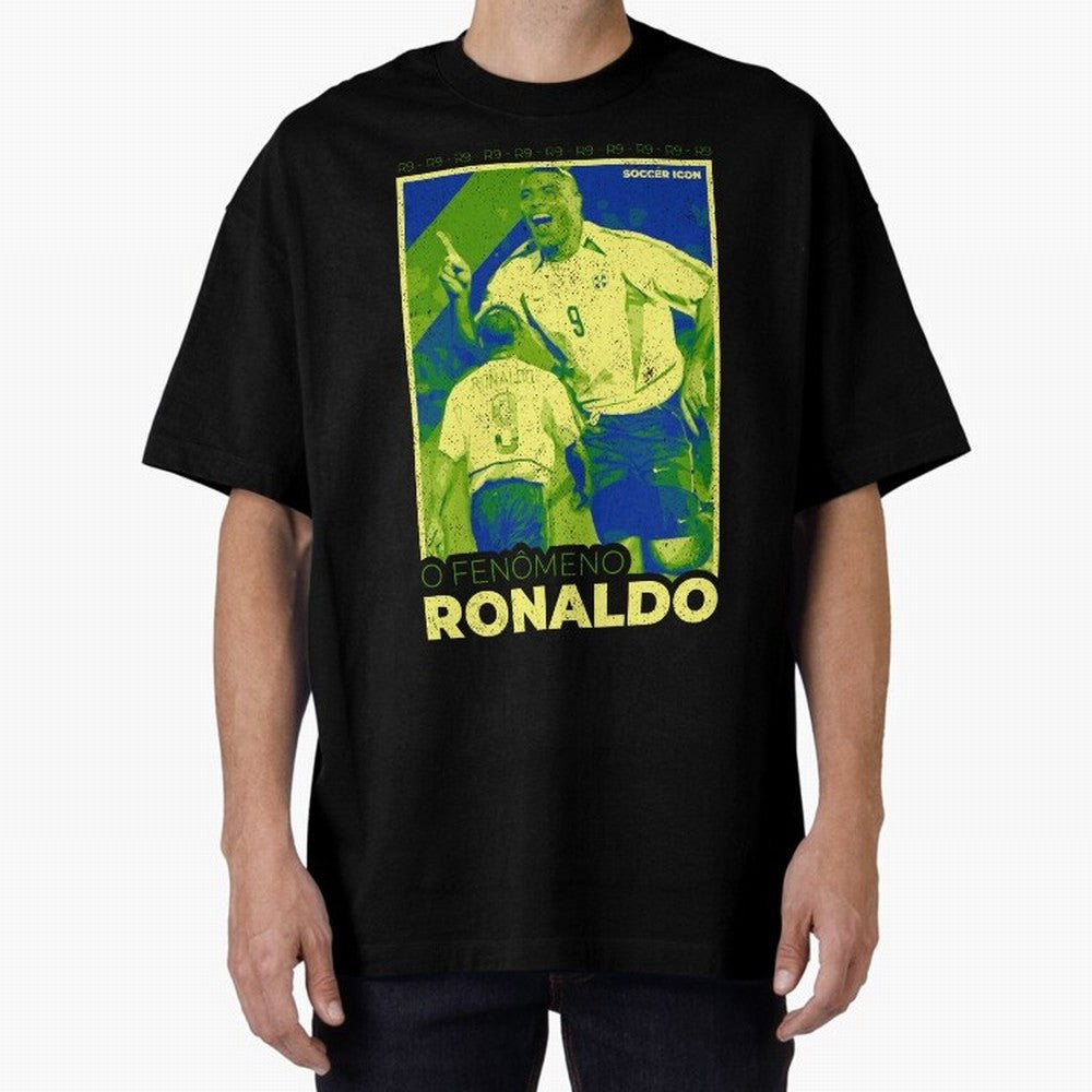 Ronaldo - Street Art - Soccer Icons Oversized T-Shirt Bring Home FIFA World Cup 2026 Group Stage for Fans of Messi and Brazil, Bringing Game Day Rituals, Football Legends, Country Pride and the Road to the Final; Built for Supporters Chasing Trophy