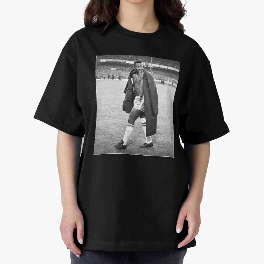 Pele Oversized T-Shirt Celebrate Classic Football Spirit in Global Football Passion for FIFA World Cup 2026 Group Stage, Built around CR7 and Messi, France, Football Festival Excitement, Trophy Ambitions, Country Rivalries and Star Player Buzz;