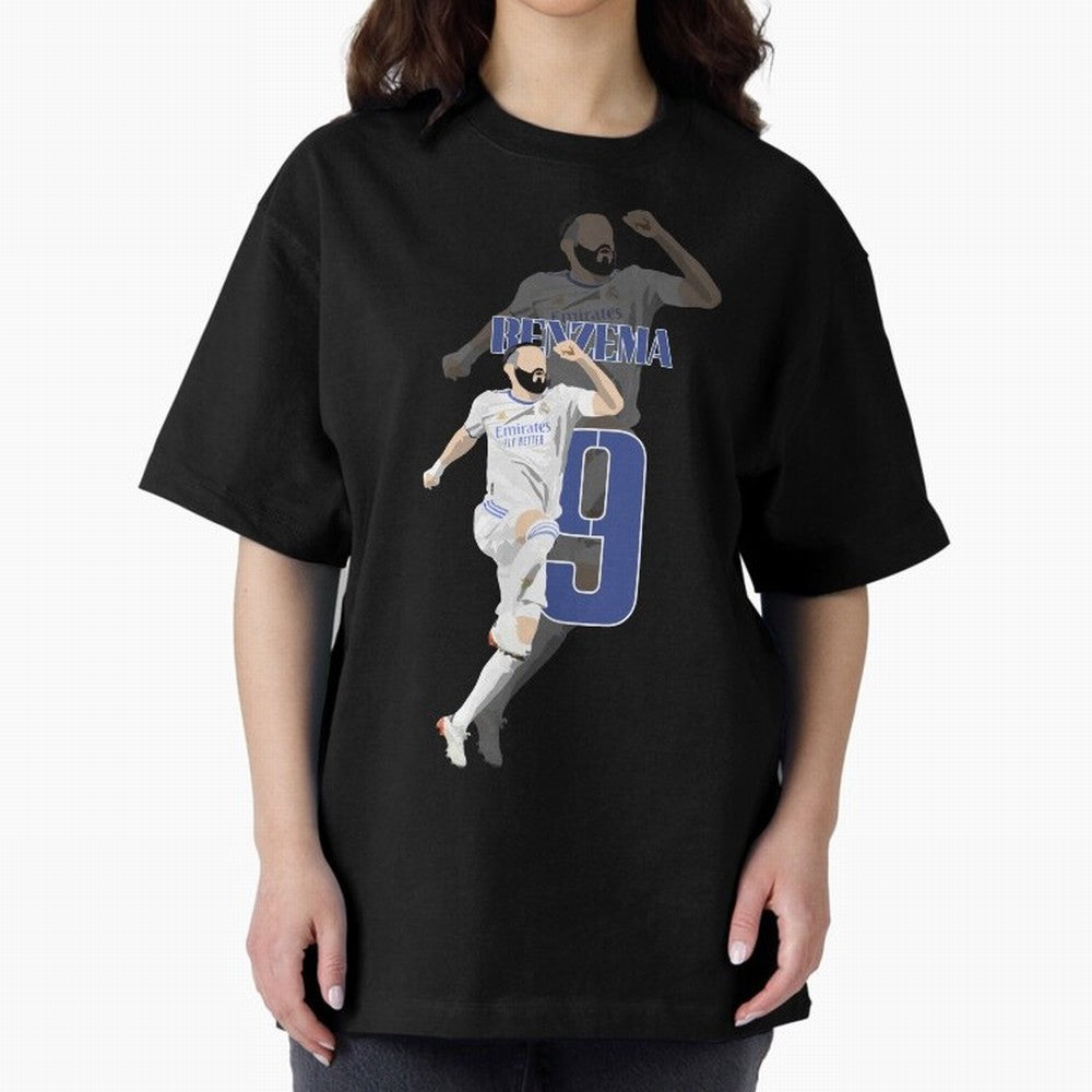 Karim Benzema 9 Oversized T-Shirt Celebrate Every Goal in FIFA World Cup 2026 USA Canada Mexico Spirit, Featuring Spain and Netherlands, Mbappe and Neymar, Football History, Final Match Energy, Crowd Noise and Once in a Lifetime Moments; Great for