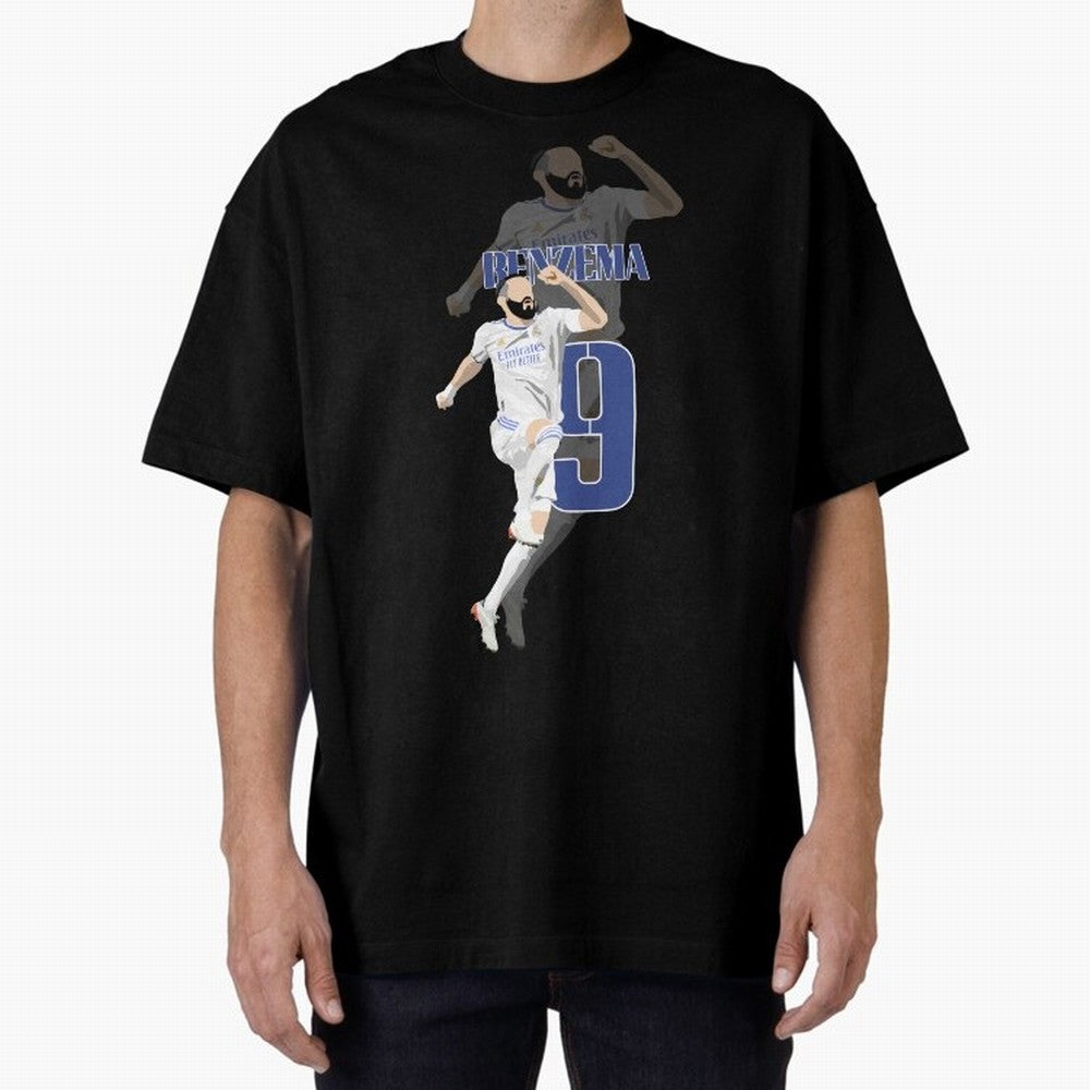Karim Benzema 9 Oversized T-Shirt Celebrate Every Goal in FIFA World Cup 2026 USA Canada Mexico Spirit, Featuring Spain and Netherlands, Mbappe and Neymar, Football History, Final Match Energy, Crowd Noise and Once in a Lifetime Moments; Great for