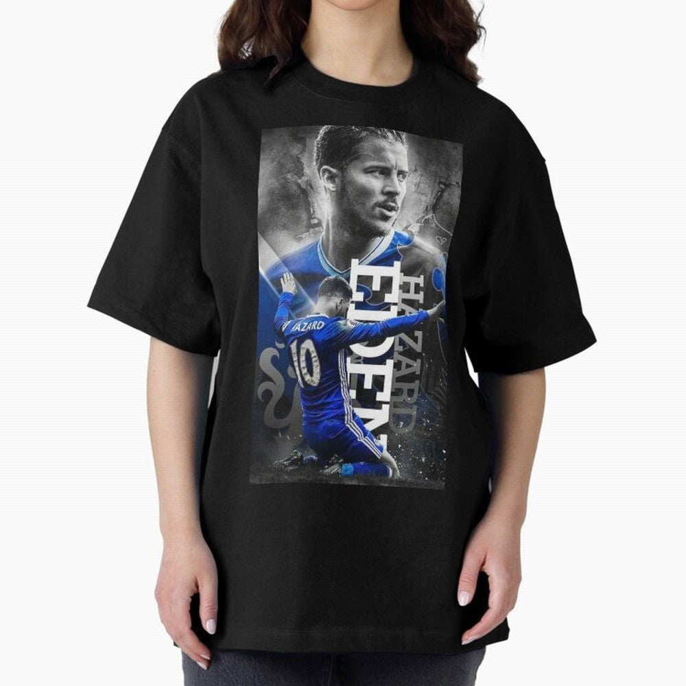 Eden Hazard Oversized T-Shirt Experience the Global Stage of FIFA World Cup 2026 USA Canada Mexico for Fans of Messi, CR7 and Mbappe and Portugal, Bringing Match Day Excitement, Supporter Culture, Golden Goals and Global Football Passion; Perfect