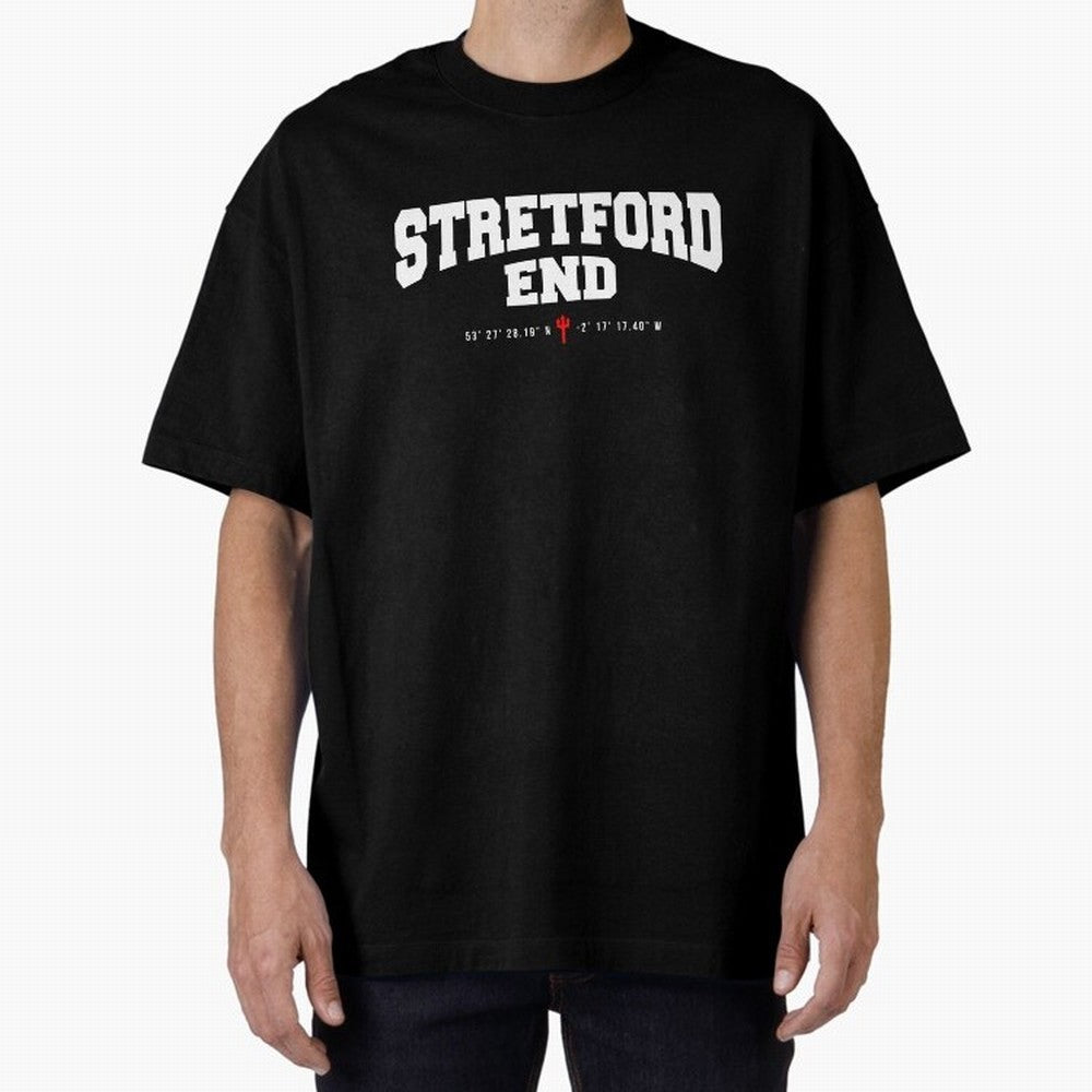 Stretford End - Manchester United Oversized T-Shirt Keep the Match Day Mood of FIFA World Cup 2026 USA Canada Mexico for Fans of Haaland and Brazil, Portugal and Argentina, Bringing Match Day Excitement, Supporter Culture, Golden Goals and Global