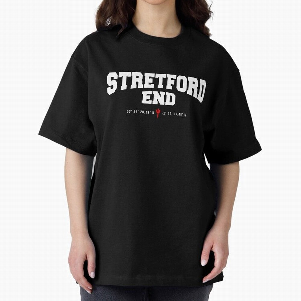 Stretford End - Manchester United Oversized T-Shirt Keep the Match Day Mood of FIFA World Cup 2026 USA Canada Mexico for Fans of Haaland and Brazil, Portugal and Argentina, Bringing Match Day Excitement, Supporter Culture, Golden Goals and Global